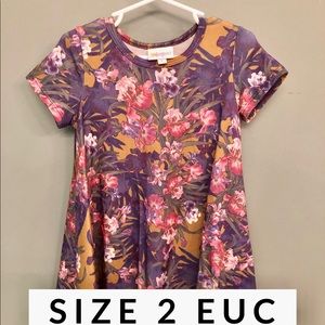 LuLaRoe Size 2 Kids Floral Scarlett Dress EUC